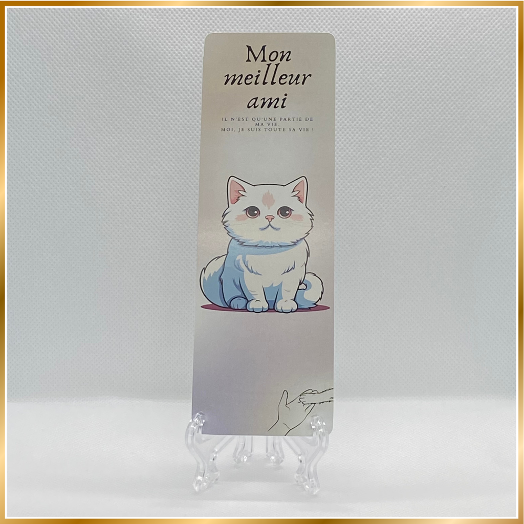 MARQUE-PAGE CHAT BLANC 